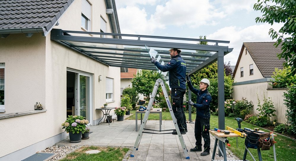 Aluminium-Terrassenüberdachung von PFT Montageservice in Hanau